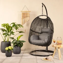 Decoris Hangstoel Nida Inklapbaar - Tuinmeubelen - ø95x198 cm Grijs