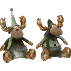 Decoris Hert Deurstop - Kerstversiering - 39 cm Assorti 2 Assortiment