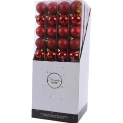 Decoris Kerstballen Kunststof - Kerstboomversiering - Ø6 cm Rood 10 stuks