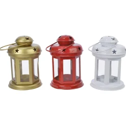Decoris Lantaarn - Kerstversiering - Ø10x14 cm Assorti