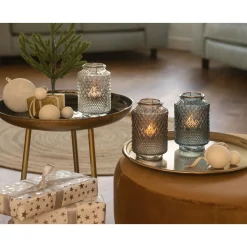 Decoris Theelichthouder - Branders - Ø9.50x14.50 cm Assorti