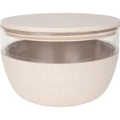 District 70 Bamboo Voorraadpot Met Antislipbodem - Hondenvoerbewaarbak - Ø18 cm 2250 ml Beige