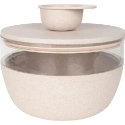 District 70 Bamboo Voorraadpot Met Antislipbodem - Hondenvoerbewaarbak - Ø18 cm 2250 ml Beige