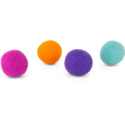 District 70 Glow Felt Ball Toys - Kattenspeelgoed - Ø3.5 cm Assorti 4 stuks