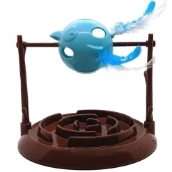 Doc & Phoebe's Twirly Bird Snacker - Kattenspeelgoed - 22.5x18x9.5 cm Blauw One Size