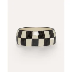 Dogguo Block Dogbowl - Voer & Drinkbak - Ø20x9 cm Beige Zwart M