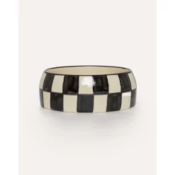 Dogguo Block Dogbowl - Voer & Drinkbak - Ø20x9 cm Beige Zwart M