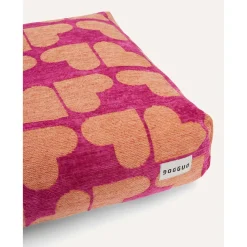 Dogguo Heart Bed - Hondenmatras - 105x65x15 cm Magenta Abrikoos L