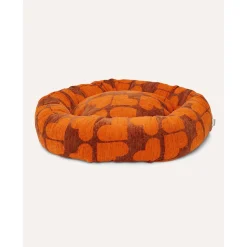 Dogguo Heart Round Bed - Hondenmatras - 55x55x20 cm Bruin Oranje S