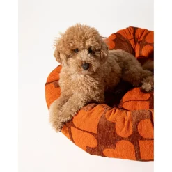 Dogguo Heart Round Bed - Hondenmatras - 55x55x20 cm Bruin Oranje S