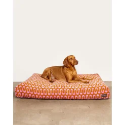Dogguo Retro Wave Bed - Hondenmatras - 85x55x15 cm Roest Pink M