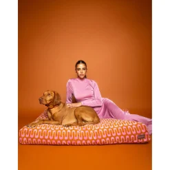 Dogguo Retro Wave Bed - Hondenmatras - 85x55x15 cm Roest Pink M