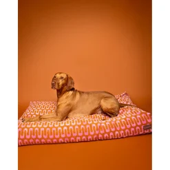 Dogguo Retro Wave Bed - Hondenmatras - 125x75x15 cm Roest Pink Xl