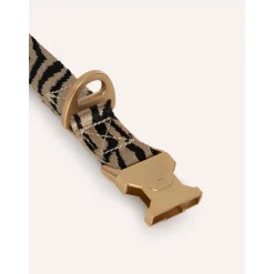 Dogguo Zebra Collar - Hondenhalsband - Ø15 cm Beige Zwart Xs