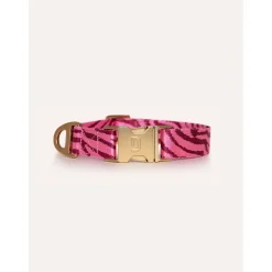 Dogguo Zebra Collar - Hondenhalsband - Ø23 cm Bordeaux Pink S