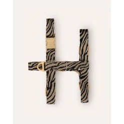 Dogguo Zebra Harness - Hondentuig - Beige Zwart S