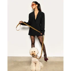 Dogguo Zebra Leash - Hondenriem - 200x2 cm Roest Zwart S