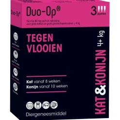Duo-Op 80mg Kat & Konijn Tegen Vlooien Vanaf 4 Kg - Anti vlooienmiddel - 3 pip Large