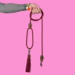 Dwam Looplijn Bonnie Touw Bordeaux - Hondenriem