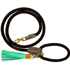 Dwam Looplijn Sand Touw - Hondenriem - 155x1.4 cm Zwart