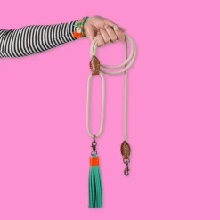 Dwam Looplijn Sand Touw - Hondenriem - 155x1.4 cm Zand