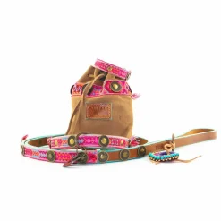 Dwam Treatbag Lola Rose - Hondensnackzak - 17 x 12 cm Roze Beige One Size