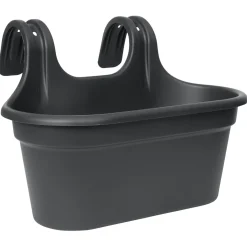 Easyday Balkonbak Joy Easyfix Duo - Bloembakken - 35x27x25 cm Zwart