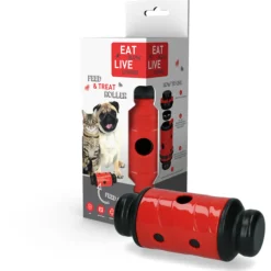 Eat Slow Feed And Treat Roller Anti-Schrok Rood - Hondenvoerbak