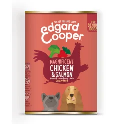 Edgard&Cooper Blik Chicken Salmon Senior - Hondenvoer - Kip Zalm Broccoli 400 g Graanvrij