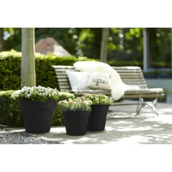 Elho Bloempot Green Basics Top Planter Rond Zwart - Buitenpot