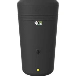 Elho Green Basics Regenton Living Black Met Plantenbak - Regenwatertonnen - Ø61x110 cm 200 l Zwart
