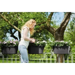 Elho Plantenbak Green Basics Flower Bridge - Plantenbak - 55x29x23 cm Zwart