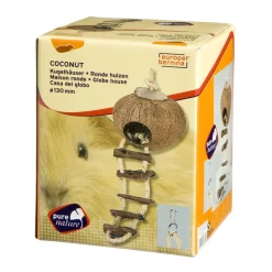 Europet Bernina Knaaghuisje Kokosnoot Met Ladder - Kooi Accessoire