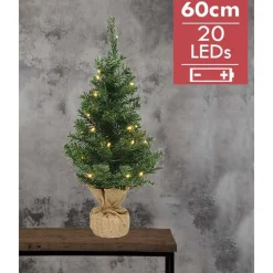 Everlands Kunstkerstboom Mini Imperial Prelit - Kerstboom - Ø35x60 cm Groen Warm Wit
