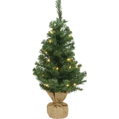 Everlands Kunstkerstboom Mini Imperial - Kerstboom - Ø30x45 cm Groen 10 Led