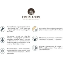 Everlands Kunstkerstboom Grandis Fir - Kerstboom - Ø162x240 cm Groen Warm Wit 700