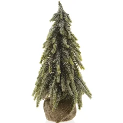 Everlands Mini Boom Binnen - Kerstboom - Ø20x35 cm Groen Tips 196