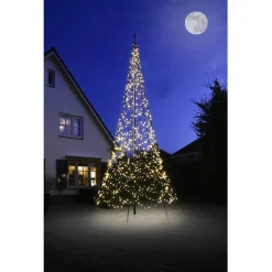 Fairybell Vlaggenmast Kerstboom - Kerstverlichting - 600 cm Warm Wit 1200 led