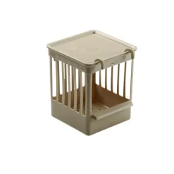 Fauna Nestkastje Plastic Met Tralies - Vogelbroedbenodigheden - 11.5x11.5x13.5 cm Beige
