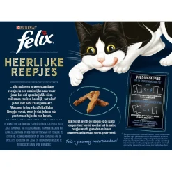 Felix Maaltijdzakjes Heerlijke Reepjes Vis Selectie Box - Kattenvoer - Zalm Tonijn Kabeljauw 12x85 g