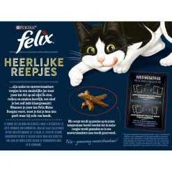 Felix Maaltijdzakjes Heerlijke Reepjes Farm Selectie Box - Kattenvoer - Rund Kip Eend 12x85 g