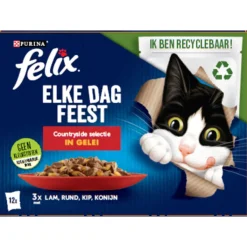 Felix Multibox Elke Dag Feest Countryside Selectie - Kattenvoer - Lam Rund Kip 12x85 g