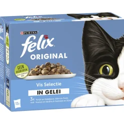 Felix Multipack Maaltijdzakjes Original Selectie In Gelei - Kattenvoer - Tonijn Zalm Koolvis 12x85 g
