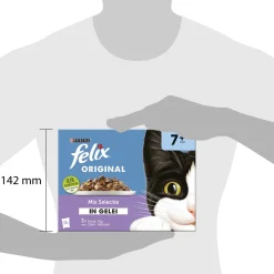 Felix Multipack Original Mix Selectie In Gelei 7+ Senior - Kattenvoer - Rund Kip Kalkoen 12x85 g