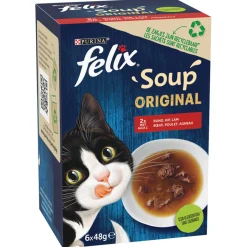 Felix Soup Farm Selectie - Kattenvoer - Rund Kip Lam 6x48 g