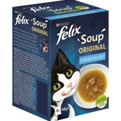 Felix Soup Vis Selectie - Kattenvoer - Kabeljauw Tonijn Schol 6x48 g