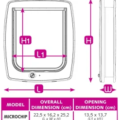 Ferplast Dierenluik Swing Microchip - Kattenluik - 22.5x16.2x25.2 cm Wit