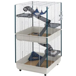 Ferplast Frettenkooi Tower - Dierenverblijf - 75x80x161 cm Grijs Wit