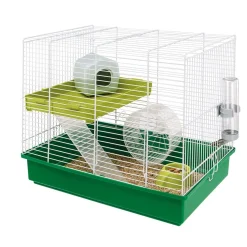 Ferplast Hamsterkooi Hamster Duo - Dierenverblijf - 46x29.5x37.5 cm Groen