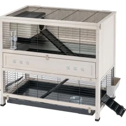 Ferplast Konijnenhok Cottage - Dierenverblijf - 108x59x102.5 cm White Wash